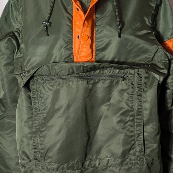 ALPHA INDUSTRIES SEAFARER anorak Sz S SAGE & ORANGE REMOVE B4 FLIGHT HIGH END !! - Picture 8 of 16